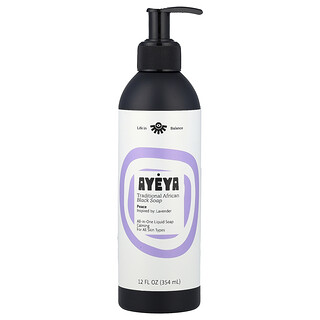 Ayeya, Traditional African Black Soap, For All Skin Types, Lavender, 12 fl oz (354 ml)