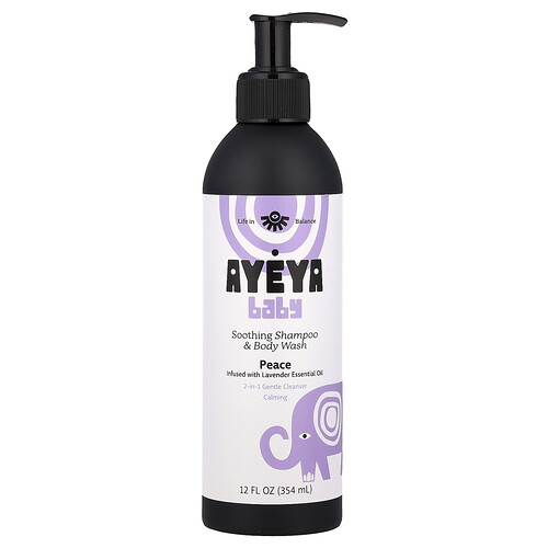 Ayeya, Baby, Soothing Shampoo & Body Wash, beruhigendes Shampoo und Duschgel für Babys, Lavendel, 354 ml (12 fl. oz.)