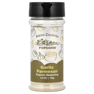 Amish Country Popcorn, Condimento para palomitas de maíz, Ajo y parmesano, 136 g (4,8 oz)
