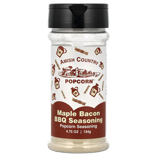 Amish Country Popcorn, Condimento para palomitas de maíz, Barbacoa de arce y tocino, 134 g (4,75 oz)