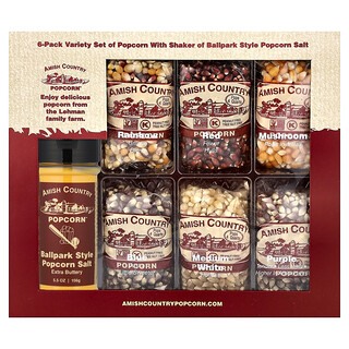 Amish Country Popcorn, Pipoca Variada com Coqueteleira de Sal de Pipoca Estilo Estimado, 7 Unidades
