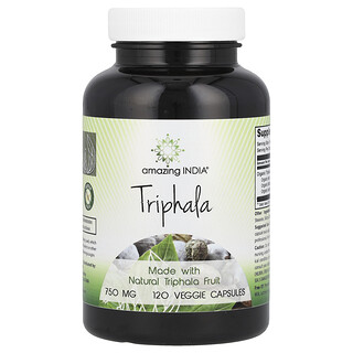 Amazing India, Triphala, 750 mg, 120 Bitkisel Kapsül