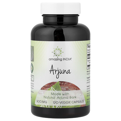 Amazing India, Arjuna, 500 mg, 120 cápsulas vegetales