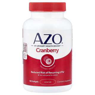 AZO, Cranberry, Urinary Health, Gesundheit der Harnwege, 100 Weichkapseln