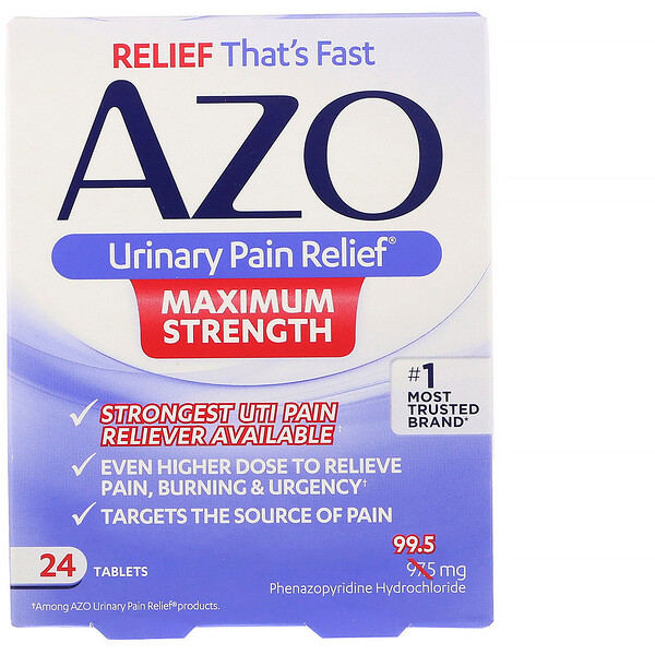 Azo, Urinary Pain Relief, Maximum Strength, 24 Tablets iHerb