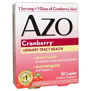 Купить Azo, Клюква, для здоровья мочевых путей, 50 капсуловидных таблеток  на IHerb