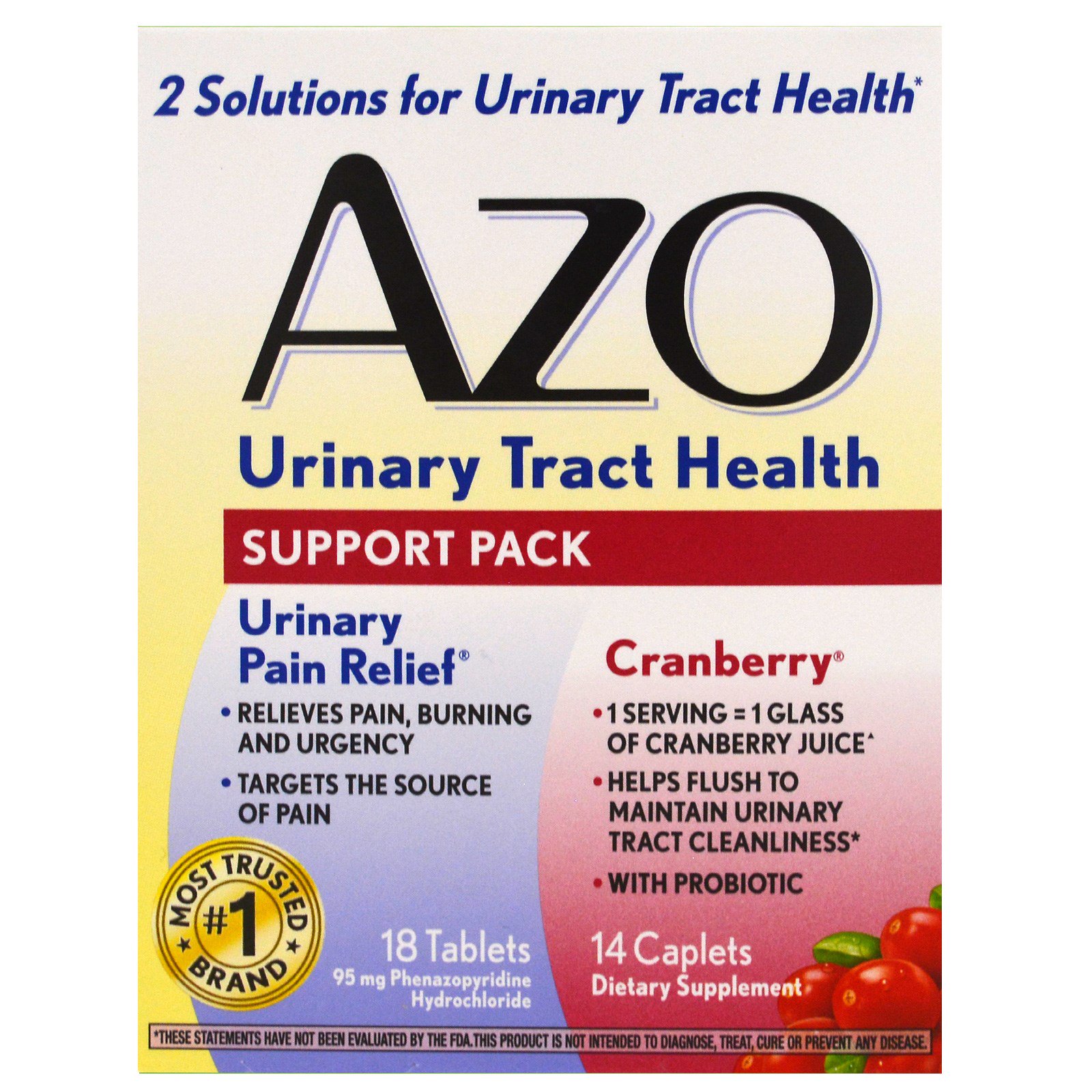 Azo, Urinary Tract Health, Support Pack, 18 Tablets, 14 Caplets - iHerb.com