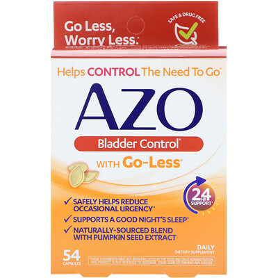 Azo Bladder Control, with Go-Less, 54 Capsules
