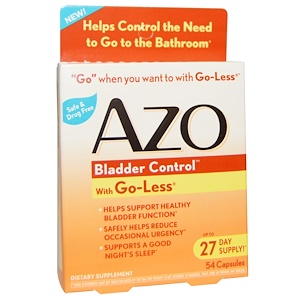 Azo, Bladder Control, with Go-Less, 54 Capsules