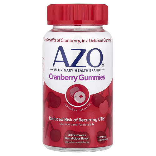 Azo Cranberry Gummies, Berrylicious, 40 Gummies (250 mg per Gummy)
