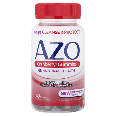 Product Image for AZO, Cranberry Gummies, Berrylicious, 40 Gummies (250 mg per Gummy)