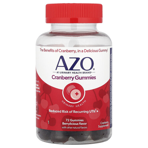 Azo Cranberry Gummies, Berrylicious, 72 Gummies (250 mg per Gummy)