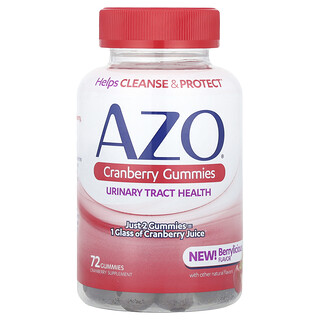 AZO, Gomitas Cranberry®, Bayas deliciosas, 72 gomitas (250 mg por gomita)