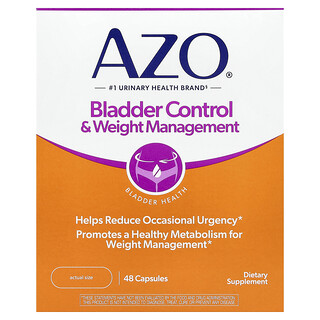AZO, Bladder Control® con Go-Less® y control del peso, 48 cápsulas