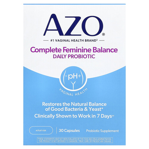 AZO, Complete Feminine Balance, tägliches Probiotikum, 30 Kapseln