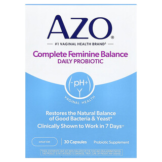 AZO, Complete Feminine Balance, Daily Probiotic, 5 Billion, 30 Once Daily Capsules