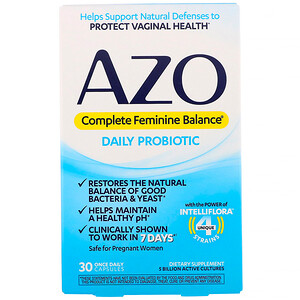 Отзывы о Азо, Complete Feminine Balance, Daily Probiotic, 30 Once Daily Capsules