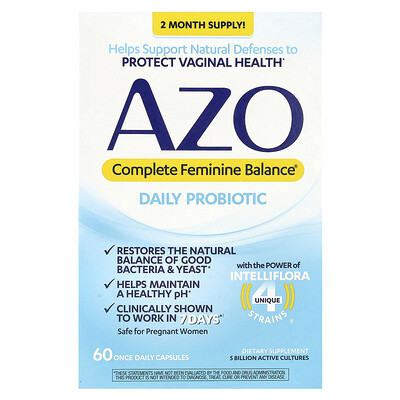 Photos - Vitamins & Minerals AZO, Complete Feminine Balance®, Daily Probiotic, 60 Capsules AZO-76018