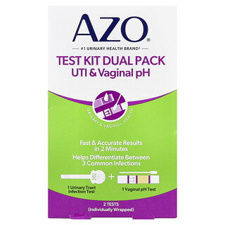AZO, Kit de test du pH vaginal et des infections urinaires, Kit de 2 pièces