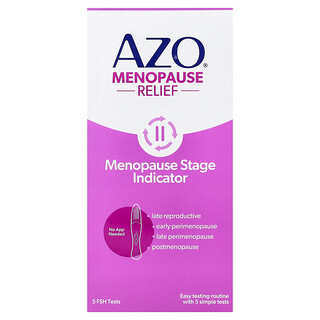AZO, Menopause Relief, Menopause Stage Indicator, 5 FSH Tests