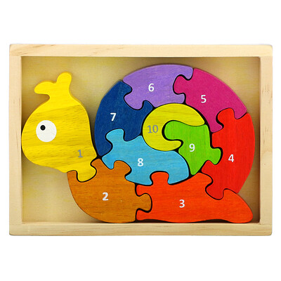 Begin Again Toys Number Snail, Teach & Play Puzzle, 2+ Years, 10 шт.