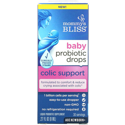 Mommy's Bliss Baby, Probiotic Drops, Colic Support, Age Newborn +, 0.27 fl oz (8 ml)
