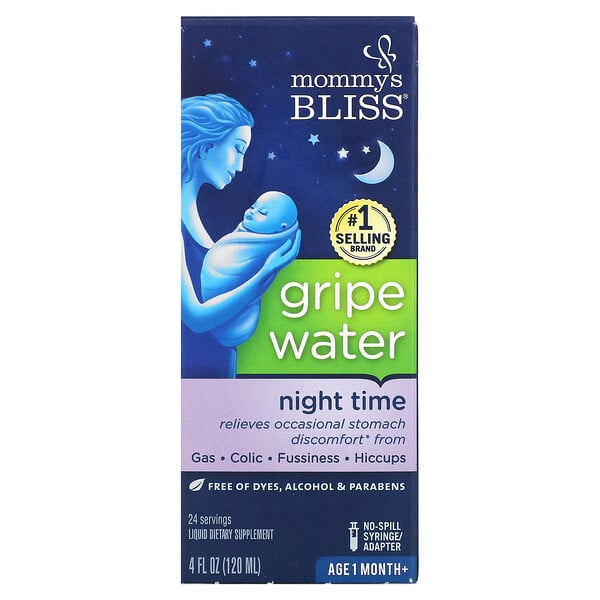 Mommy's Bliss, Night Time, Gripe Water, Kolikmittel, ab 1 Monat, 120 ml (4 fl. oz.)