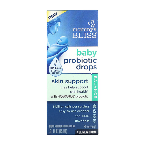 Mommy's Bliss‏, Baby Probiotic Drops, Age Newborn +, Flavorless, 0.51 fl oz (15 ml)
