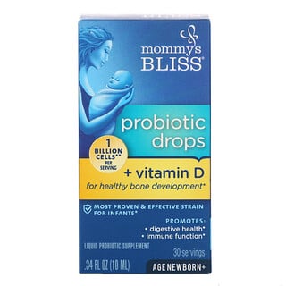 Mommy's Bliss, Probiotic Drops + Vitamin D, .34 fl oz (10 ml)