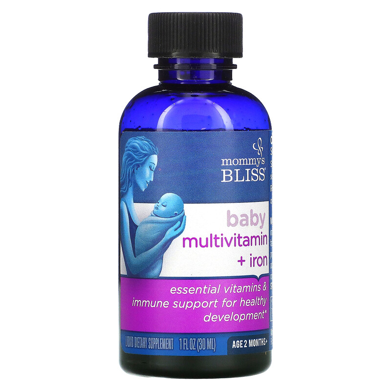 Mommy's Bliss, Baby Multivitamin + Iron, Ages 2 Months, Grape, 1 fl oz