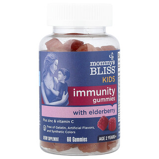 Mommy's Bliss, Gommes aux baies de sureau pour enfants, Renforcement du système immunitaire, 60 gommes