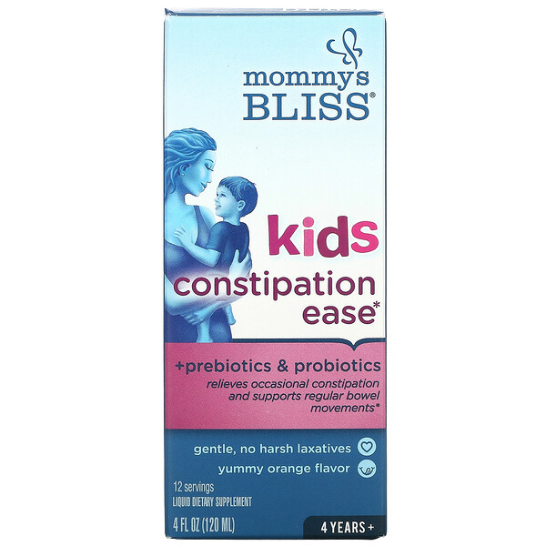 Mommy's Bliss‏, Kids Constipation Ease, 4 Years+, Orange, 4 fl oz (120 ml)