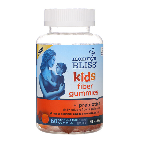 Kids Fiber Gummies + Prebiotics, Kids 3 Years+, Orange and Berry , 60 Gummies