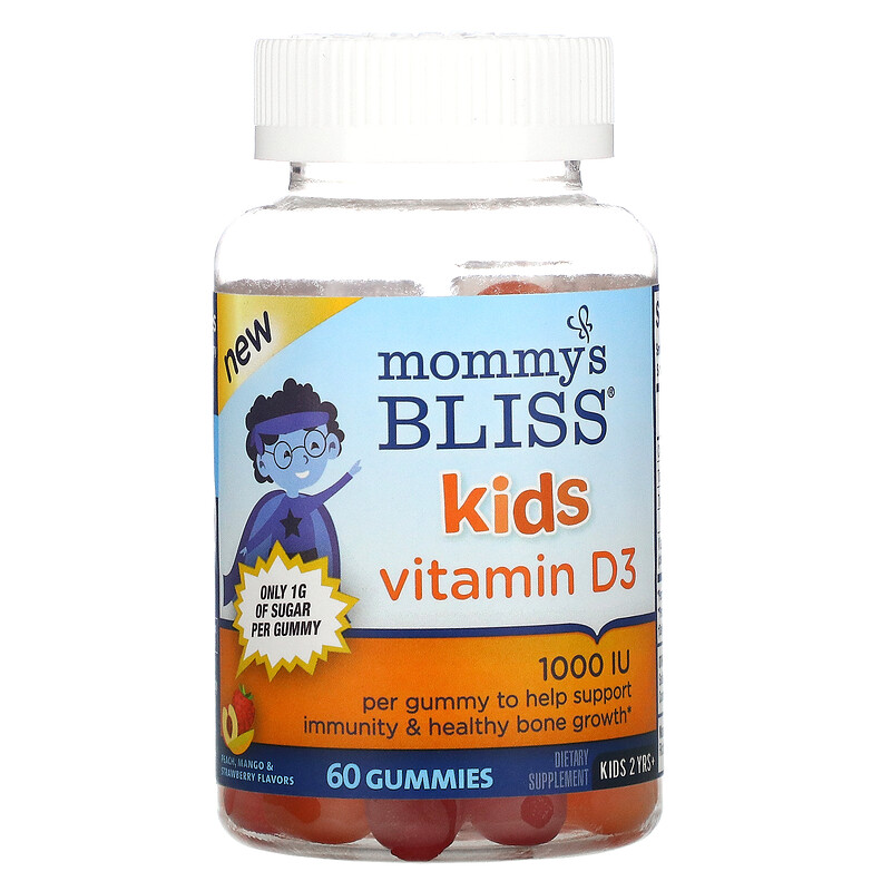 Mommy's Bliss, Kids, Vitamin D3, Peach, Mango & Strawberry Flavors
