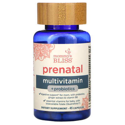 Mommy's Bliss Prenatal Multivitamin + Probiotics, 45 Capsules