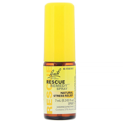 

Bach, Original Flower Remedies, Rescue Remedy, Natural Stress Relief Spray, 0.245 fl oz (7 ml)