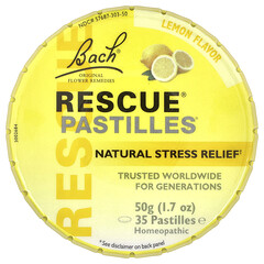 Rescue® Pastilles, натуральний засіб для зняття стресу, лимон, 35 пастилок