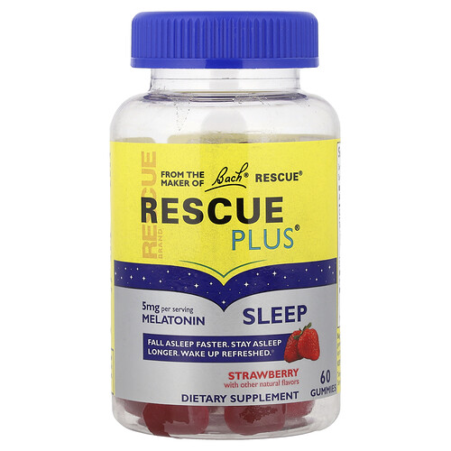 Bach, Rescue Plus®, Sleep Gummies, Strawberry, 60 Gummies (2.5 mg per Gummy)