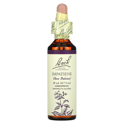 

Bach, Original Flower Remedies, Impatiens, 0.7 fl oz (20 ml)