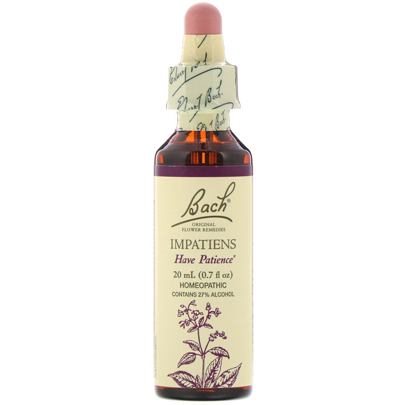 Bach, Original Flower Remedies, Impatiens, 0.7 fl oz (20 ml) iHerb