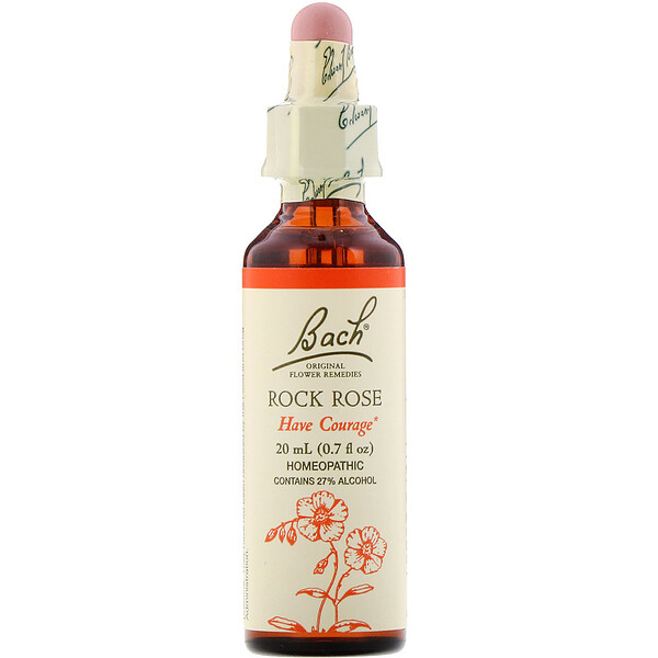 Bach, 原生花卉藥劑，岩玫瑰，0.7 fl oz (20 ml)