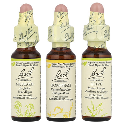Product Image for Bach, Original Flower Remedies, Mental Energy Kit, Emotional Ups & Downs, 3 Droppers, 0.35 fl oz (10 ml) Each