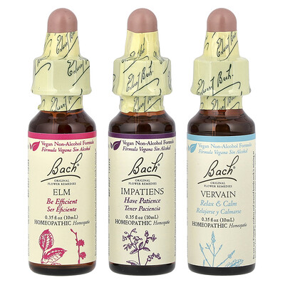 Product Image for Bach, Original Flower Remedies, Motivation Kit, Get It Done, 3 Droppers, 0.35 fl oz (10 ml) Each