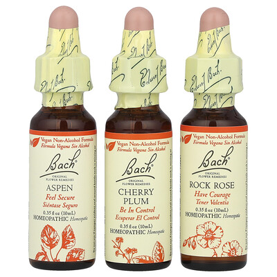 Product Image for Bach, Original Flower Remedies, Bravery Kit, Fear No More, 3 Droppers, 0.35 fl oz (10 ml) Each