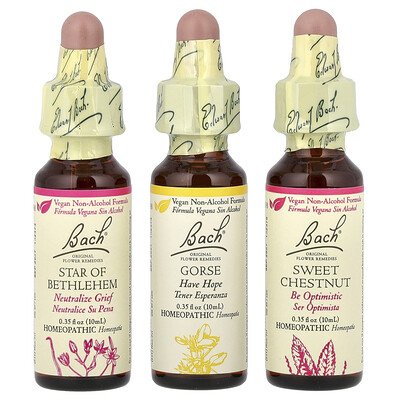Product Image for Bach, Original Flower Remedies, Comfort Kit, Hope & Joy , 3 Droppers, 0.35 fl oz (10 ml) Each