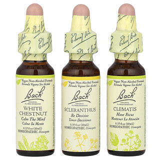 Bach, Original Flower Remedies、Focus Kit、Clarity of Mind、3本、各10ml（0.35液量オンス）