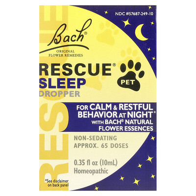 Product Image for Bach, Rescue Pet, Sleep Dropper, 0.35 fl oz (10 ml)