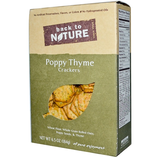 Back to Nature, Crackers, Poppy Thyme, 6.5 oz (184 g) (Discontinued Item) 