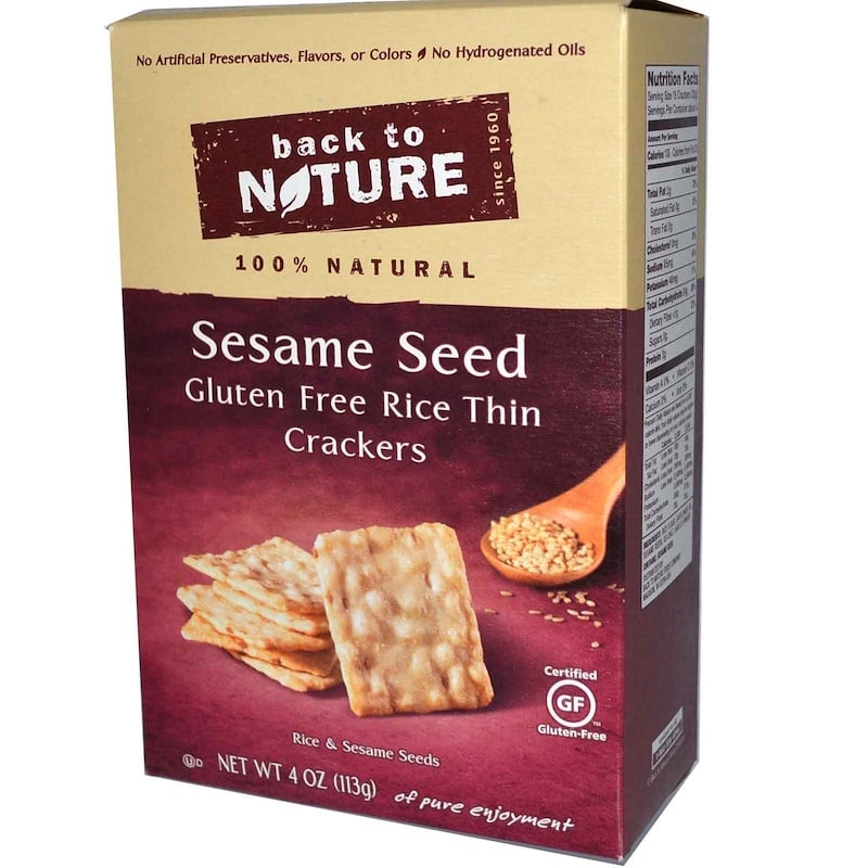 Back to Nature, Sesame Seed Gluten Free Rice Thin Crackers, Rice ...