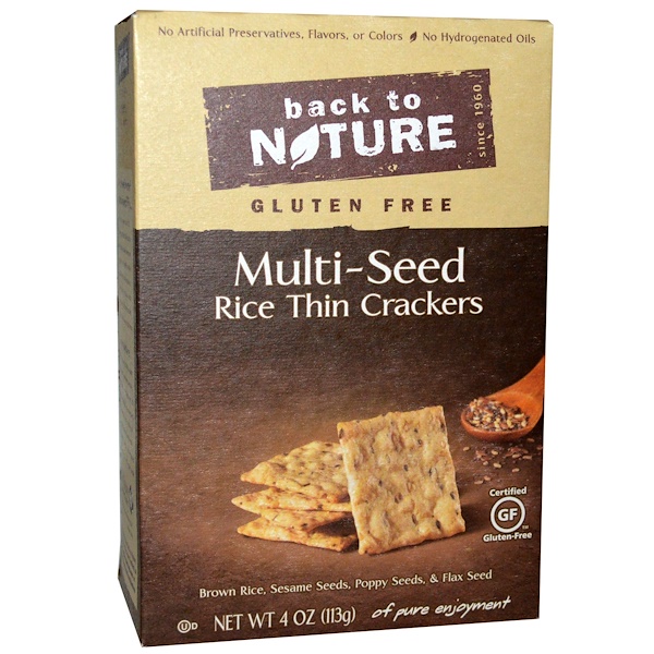 Back to Nature, Rice Thin Crackers, Gluten Free, Multi-Seed, 4 oz (113 ...